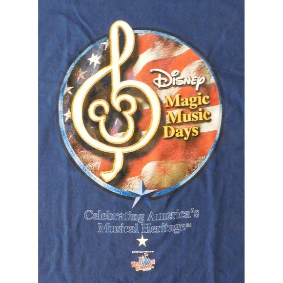 Walt Disney World Tee Shirt XL Blue Magic Music Days Kissimmee Florida Cotton - Picture 2 of 7